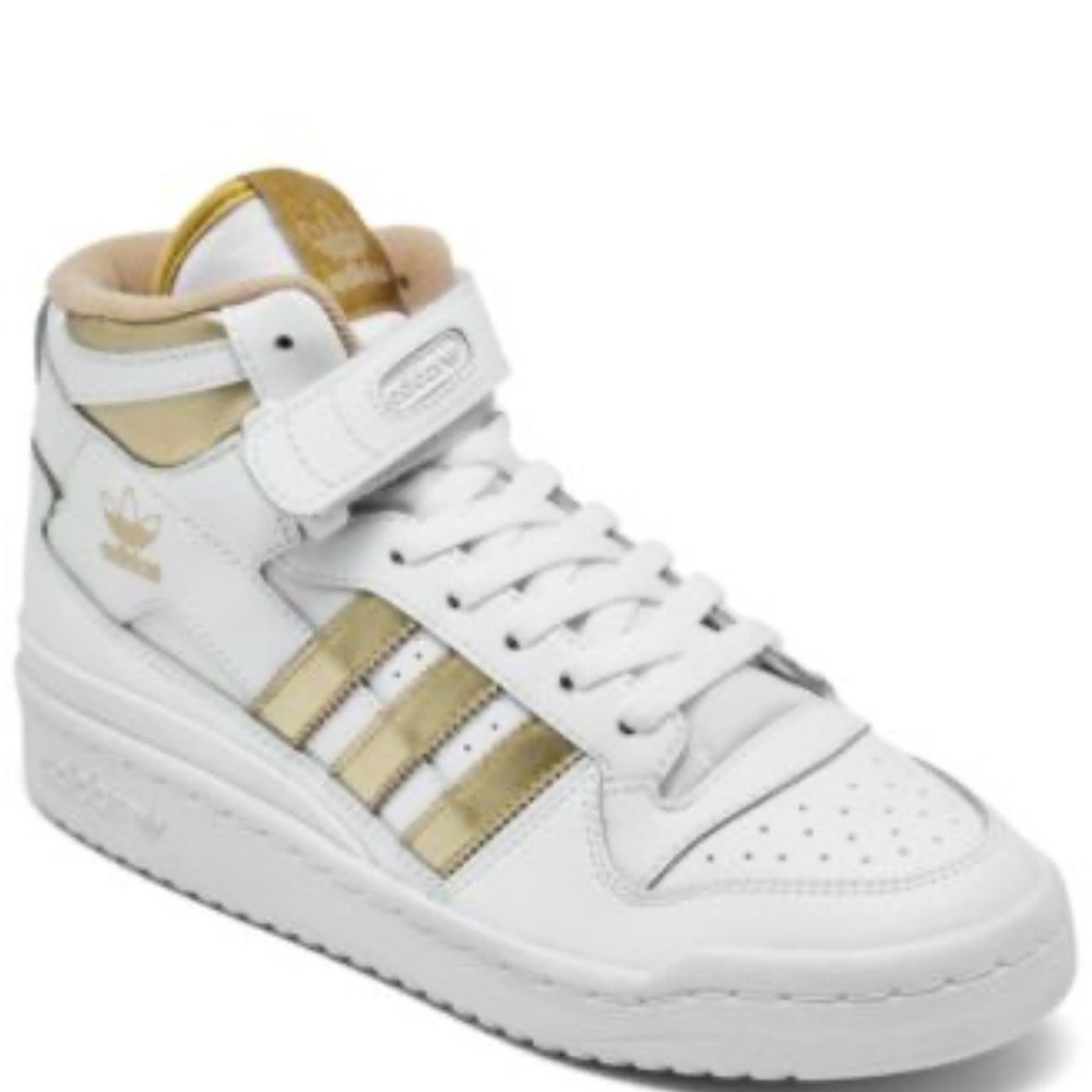 adidas Originals Forum Mid Sneakers GX5055 White/Gold | Womens Size 9
